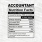 Accountant Nutrition Facts Editable Vector T-shirt Design in Ai Svg Files