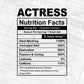 Actress Nutrition Facts Editable Vector T-shirt Design in Ai Svg Files
