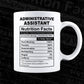 Administrative Assistant Nutrition Facts Editable Vector T-shirt Design in Ai Svg Files