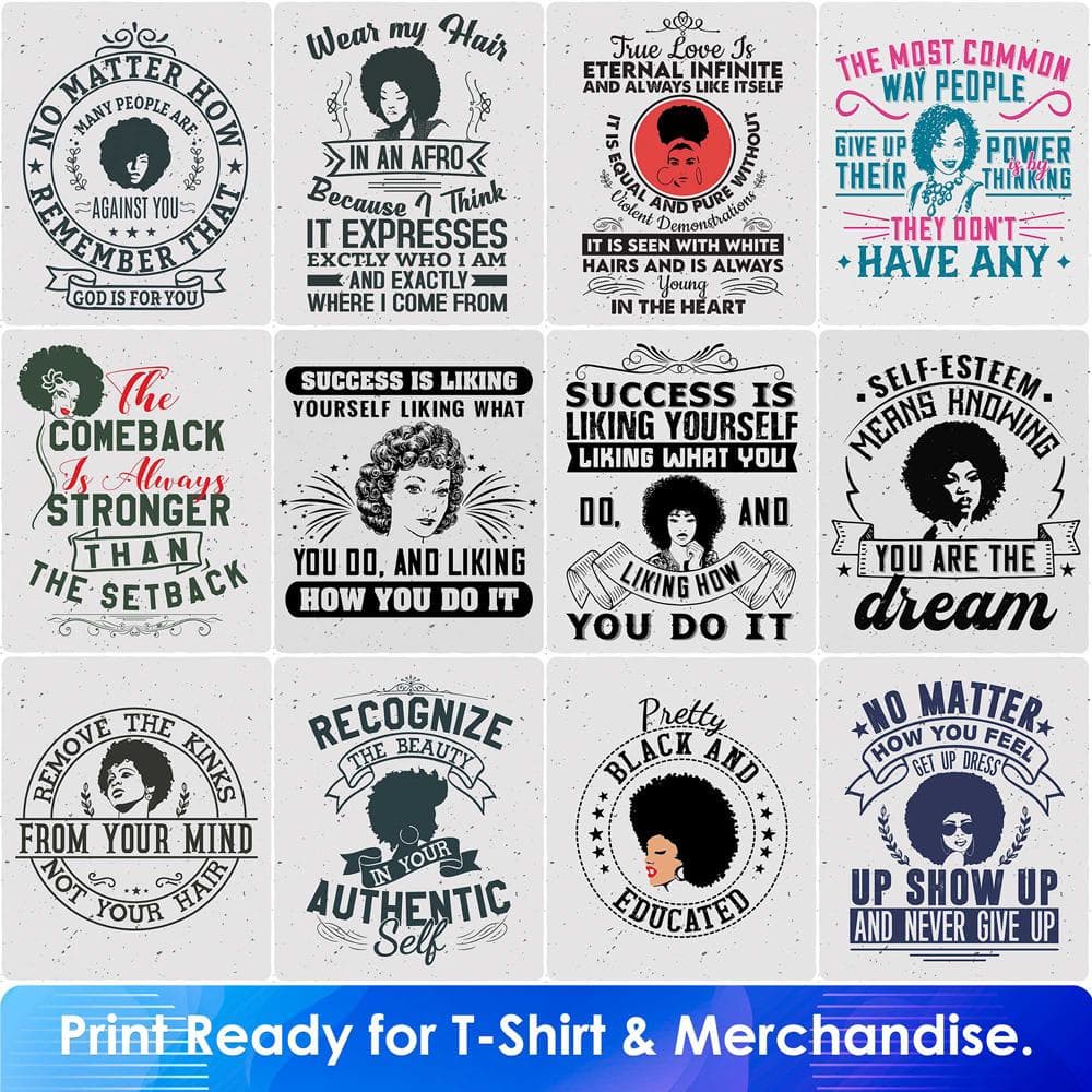 50 Afro Editable T shirt Designs Bundle in Ai PNG SVG Cutting Files ...