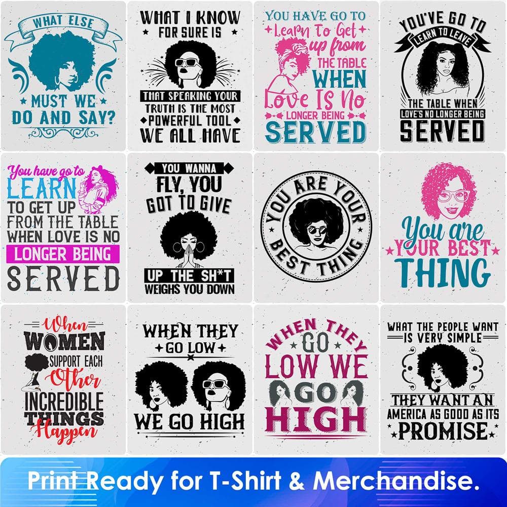 50 Afro Editable T shirt Designs Bundle in Ai PNG SVG Cutting Files ...