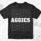 Aggies American Football Editable Vector T-shirt Design in Ai Png Svg Cutting Printable Files