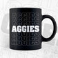 Aggies American Football Editable Vector T-shirt Design in Ai Png Svg Cutting Printable Files