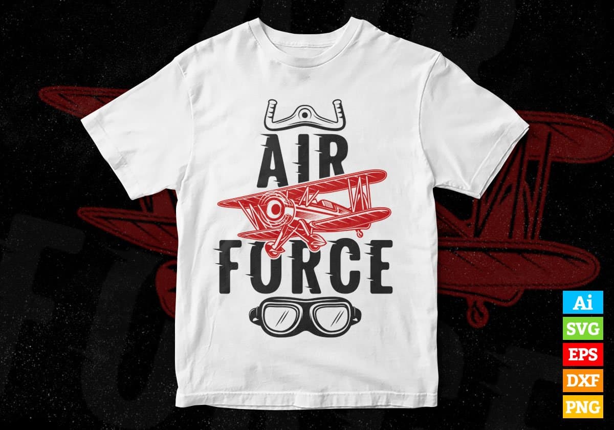 Air Force Editable Vector T shirt Designs In Svg Png Printable Files