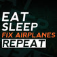 Aircraft Mechanic Eat Sleep Fix Airplanes Editable Vector T-shirt Design in Ai Svg Png Files