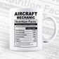 Aircraft Mechanic Nutrition Facts Editable Vector T-shirt Design in Ai Svg Files
