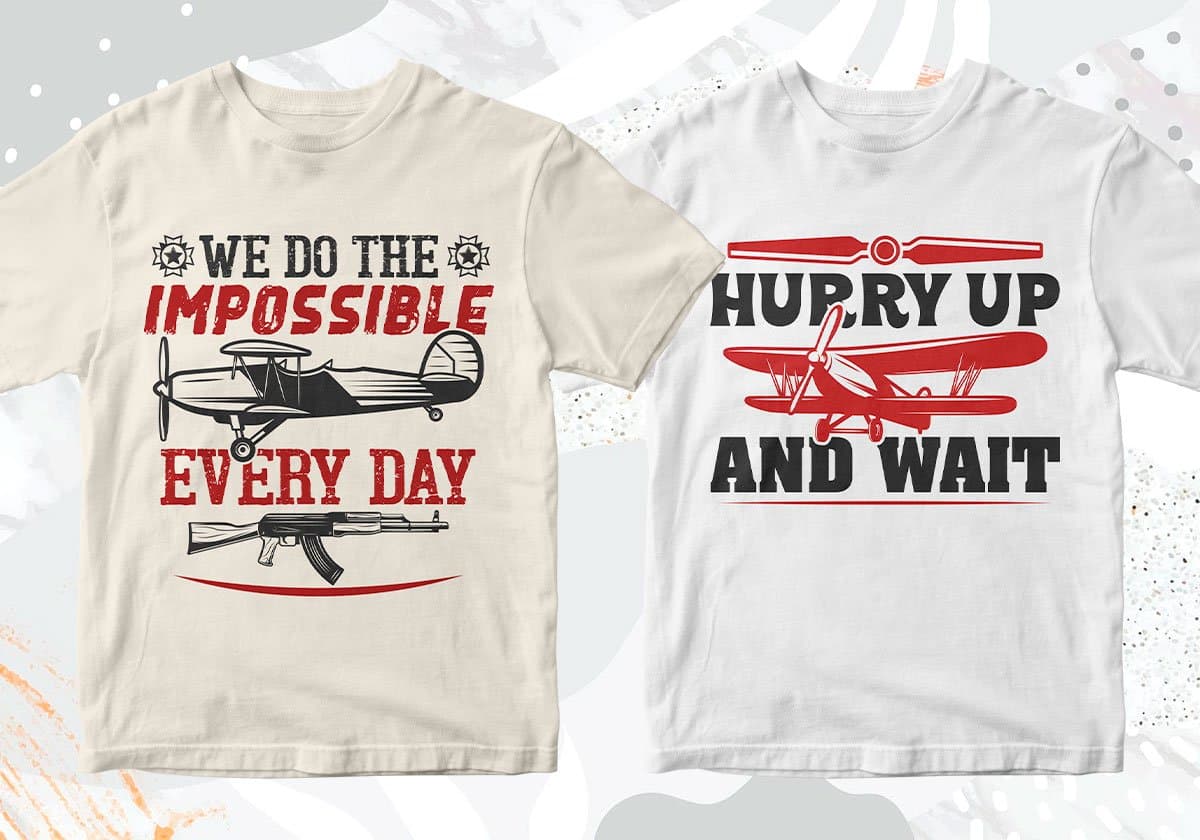 Airforce 50 Editable T-shirt Designs Bundle Part 2