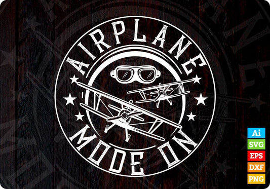 Airplane Mode On Aviation Editable T shirt Design In Ai Svg Printable Files