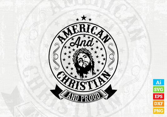 American And Christian And Proud Christmas Vector T-shirt Design in Ai Svg Png Files