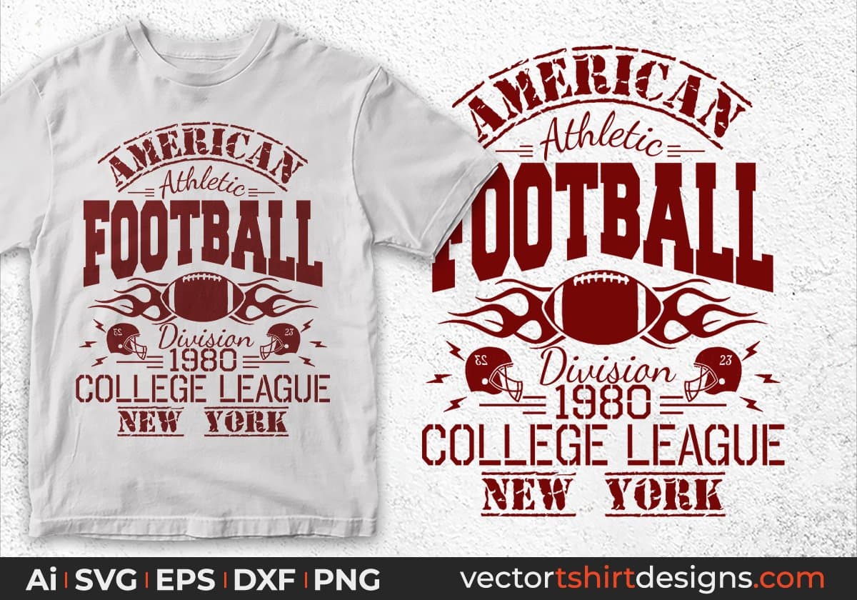 American athletic football division 1980 T shirt Design Svg Print 