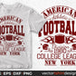 American Athletic Football Division 1980 College League new York Editable T shirt Design Svg Cutting Printable Files
