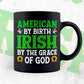 American by Birth By The Grace of God St Patrick's Day Editable Vector T-shirt Design in Ai Svg Png Files