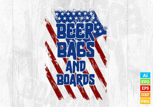 American Flag Beer Bags And Boards Cornhole Editable T shirt Design In Ai Svg Png Cutting Printable Files
