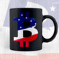 American Flag BTC Crypto Currency Grunge Texture Bitcoin Logo Vector T-shirt Design in Ai Svg Png Printable Files