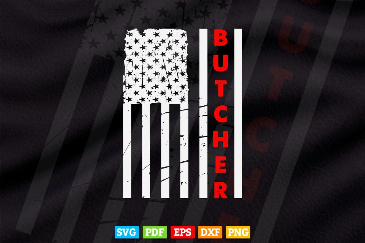 American Flag Butcher Butchering Svg T shirt Design