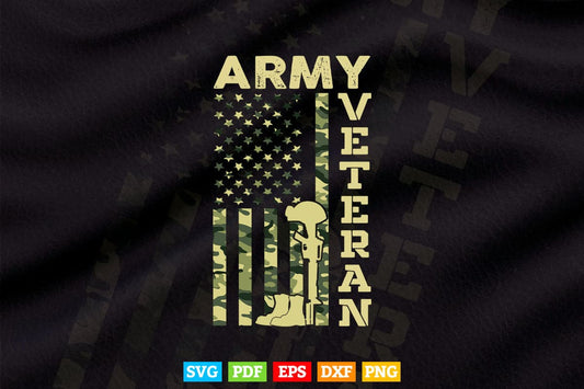 American Flag Camo Proud Us Army Veteran 4th of July Svg T shirt Design.