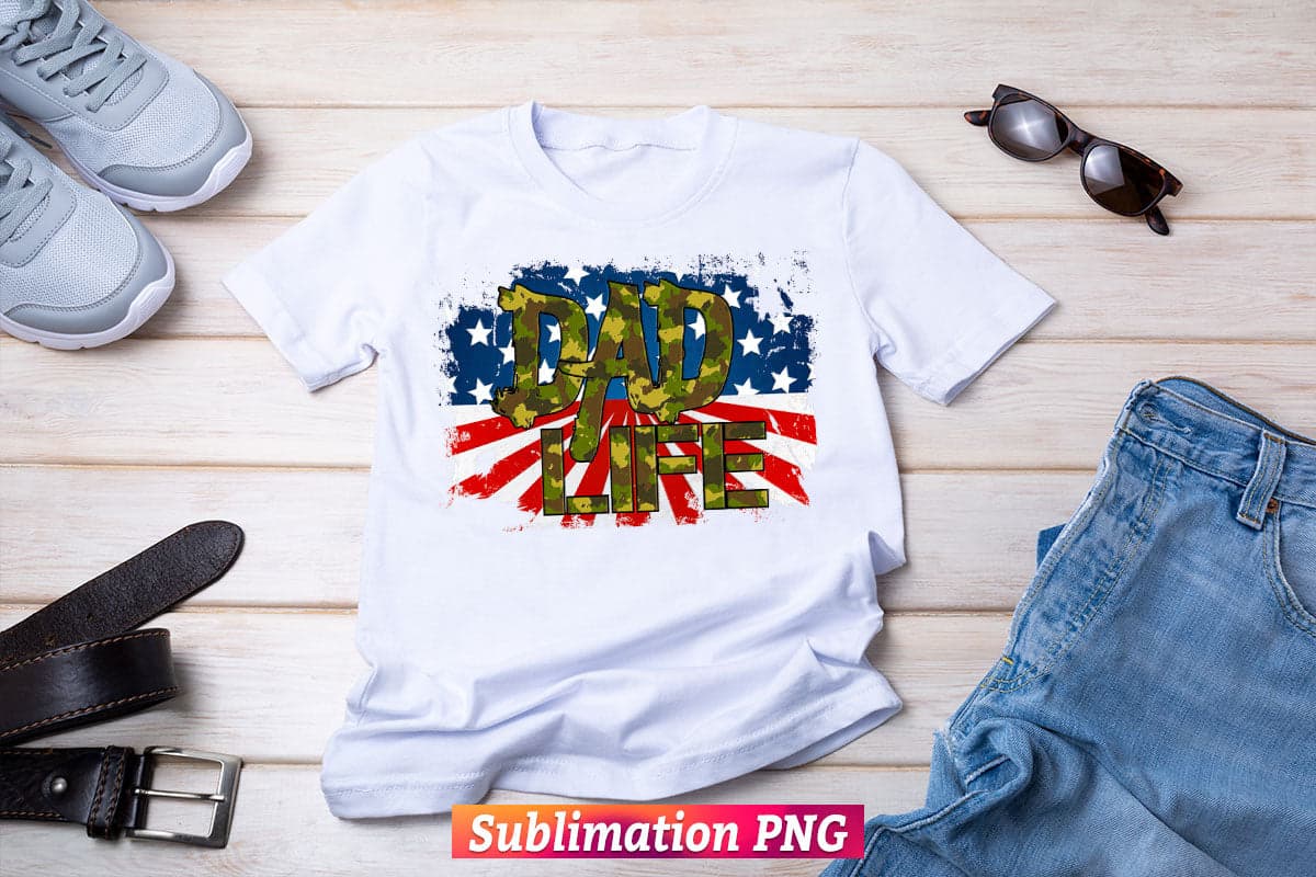 American Flag Dad Life Camouflage Leopard Army Dad 4th of July Fathers Day T shirt Tumbler Design Sublimation Design Png