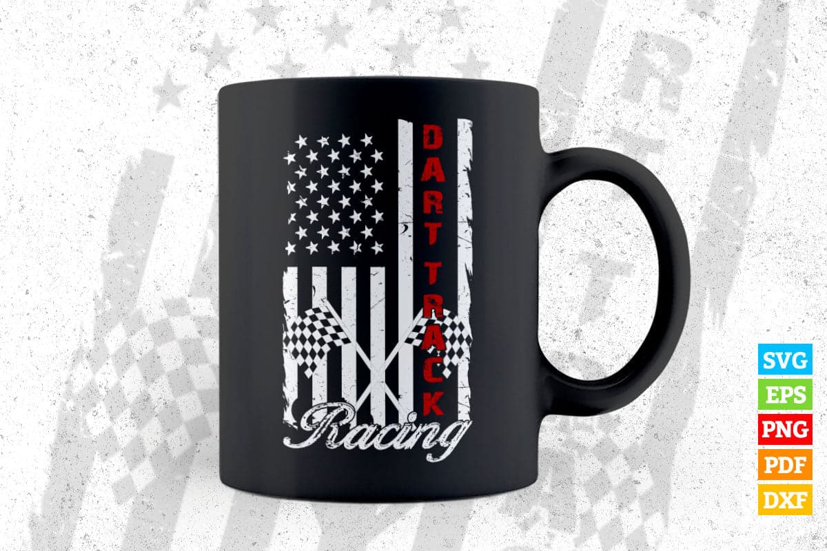 American Flag Darttrack Racing Hot Rod T shirt Design Png Svg Printable Files