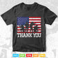 American Flag Thank you Proud Veteran 4th of July Svg T shirt Design.