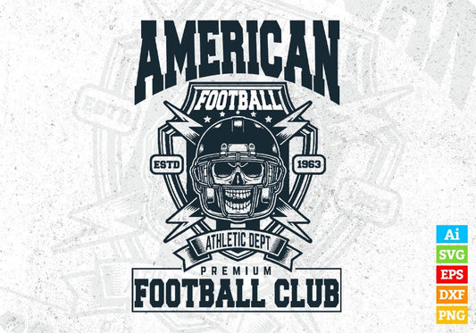 American Football Club Editable T shirt Design Svg Cutting Printable Files
