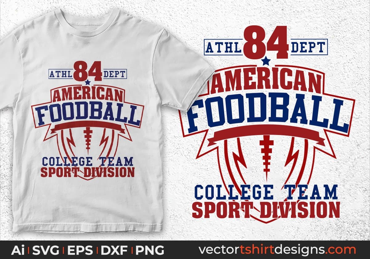 American Football College Team Sports Division Editable T shirt Design Svg Cutting Printable Files