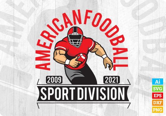 American Football Sport Division Editable T shirt Design Svg Cutting Printable Files