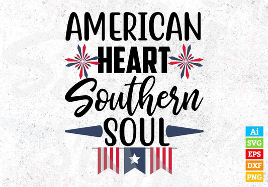 American Heart Southern Soul T shirt Design In Svg Png Cutting Printable Files