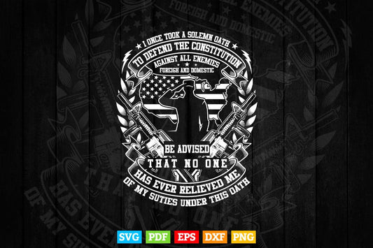 American Oath Defend The Constitution Army Veteran Svg Png Cut Files.