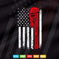 American Plumber Flag Patriotic Plumbing Pipefitter Svg Png Cut Files.