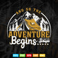 And So The Adventure Begins Camping Road Trip Svg T shirt Design.