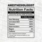 Anesthesiologist Nutrition Facts Editable Vector T-shirt Design in Ai Svg Files