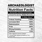 Archaeologist Nutrition Facts Editable Vector T-shirt Design in Ai Svg Files
