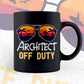 Architect Off Duty With Sunglass Funny Summer gift Editable Vector T-shirt Designs Png Svg Files