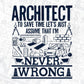 Architect To Save Time Let's Just Assume That I'm Never Wrong Architect Editable T shirt Design Svg Cutting Printable Files