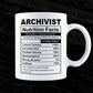 Archivist Nutrition Facts Editable Vector T-shirt Design in Ai Svg Files