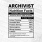 Archivist Nutrition Facts Editable Vector T-shirt Design in Ai Svg Files