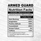 Armed Guard Nutrition Facts Editable Vector T-shirt Design in Ai Svg Files