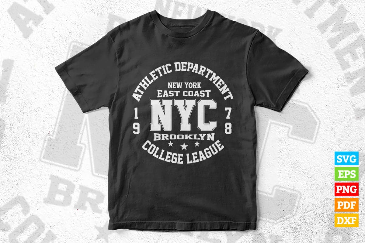 Athletic Department New York City Sports T shirt Design Png Svg Printable Files