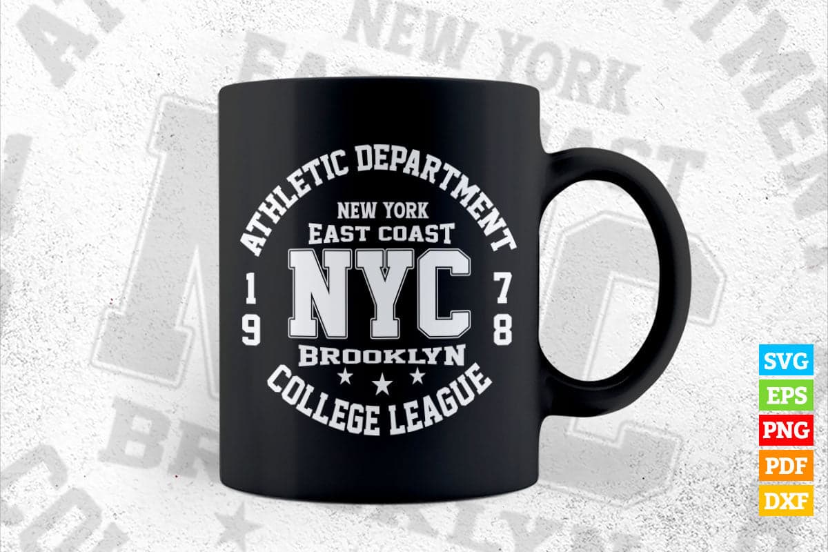 Athletic Department New York City Sports T shirt Design Png Svg Printable Files