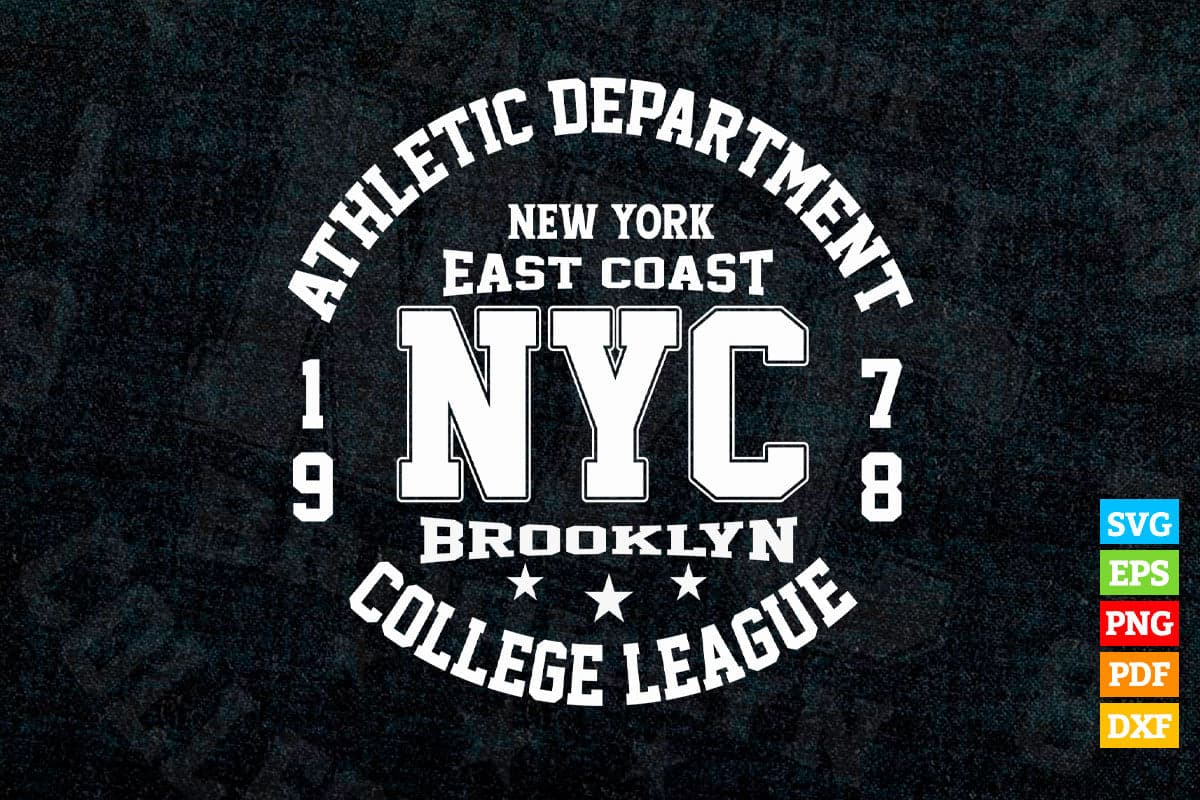 Athletic Department New York City Sports T shirt Design Png Svg Printable Files