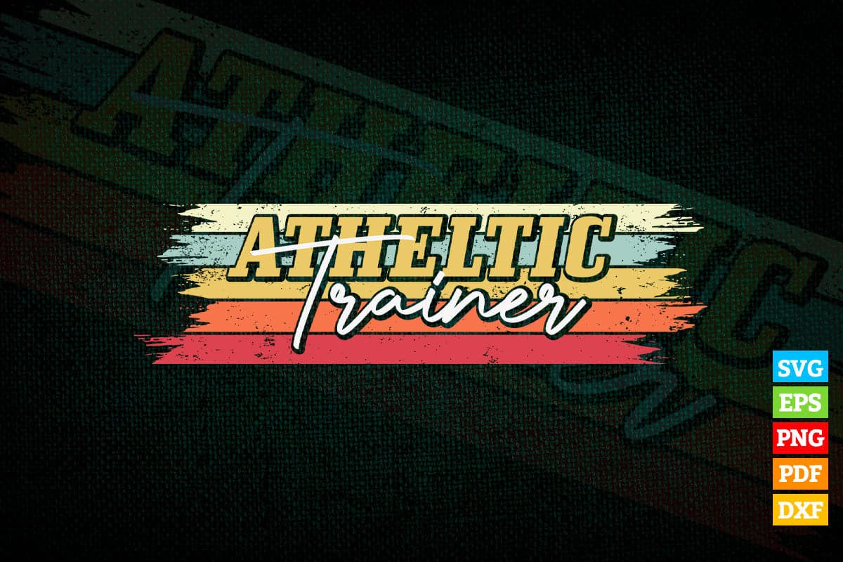 Athletic Trainer Vintage Vector T shirt Design in Png Svg Files