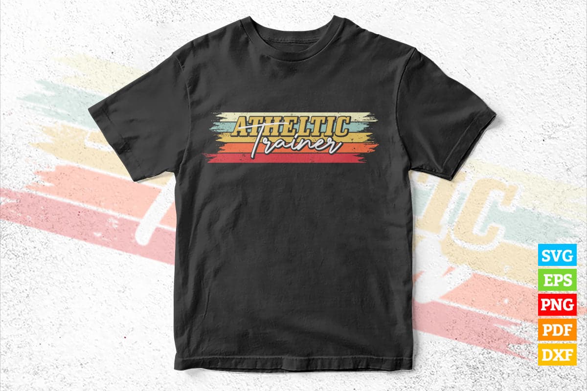 Athletic Trainer Vintage Vector T shirt Design in Png Svg Files