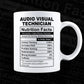 Audio Visual Technician Nutrition Facts Editable Vector T-shirt Design in Ai Svg Files
