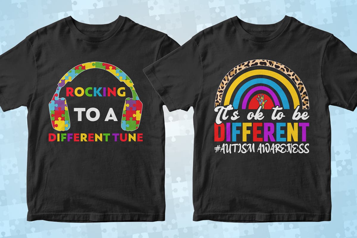 Autism 50 Editable T-Shirt Designs Bundle Part 2