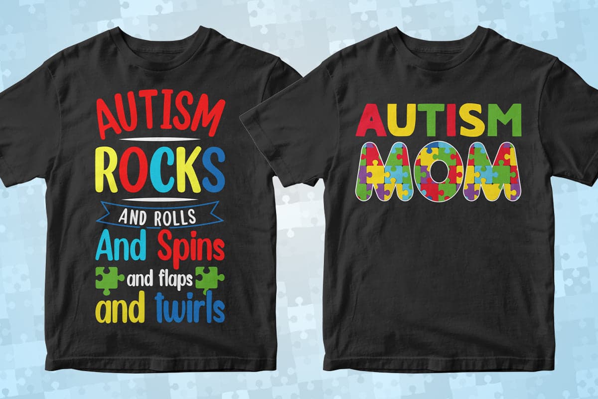 Autism 50 Editable T-Shirt Designs Bundle Part 2