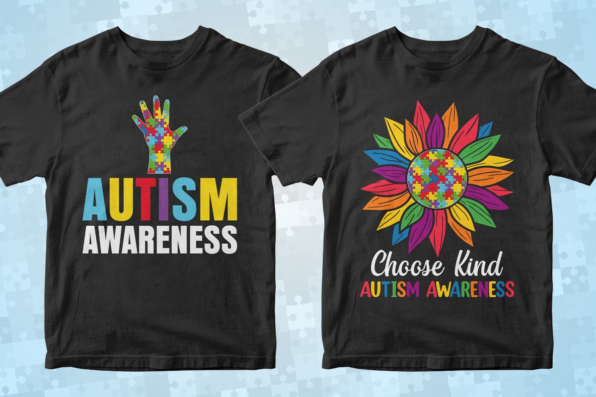 Autism 50 Editable T-Shirt Designs Bundle Part 2