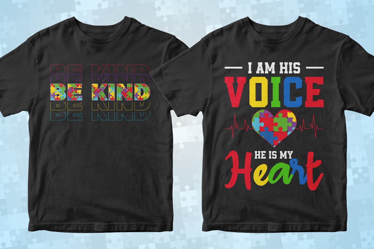 Autism 50 Editable T-Shirt Designs Bundle Part 2