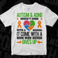 Autism & Adhd Doesn't Come With A Manual Autism Editable T shirt Design Svg Cutting Printable Files