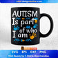 Autism Is Part Of Who I Am Awareness Editable T shirt Design Svg Cutting Printable Files