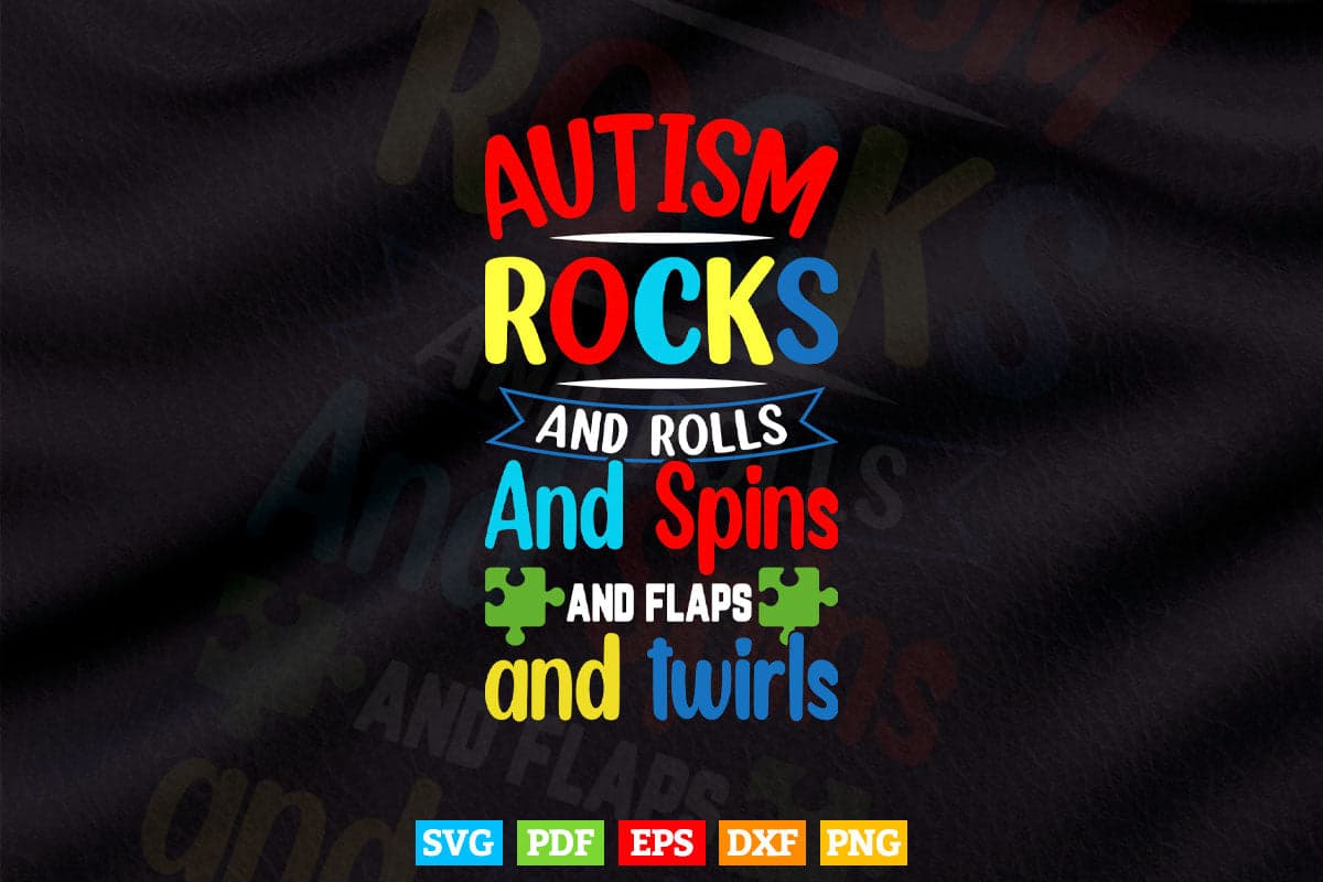 Autism Rocks Awareness Svg Png Cricut Files.